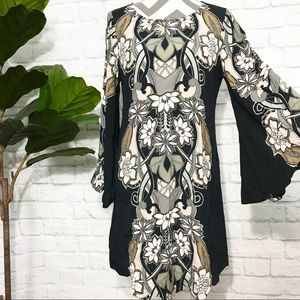 HALE BOB bell sleeves scalloped hem boho d…